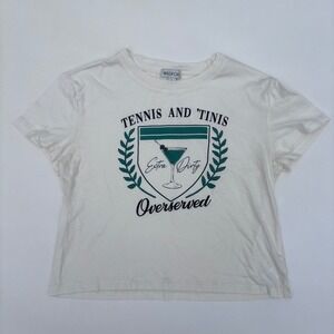 Wildfox Tennis and Tinis Overserved Martini Graphic Tee White Large